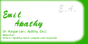 emil apathy business card