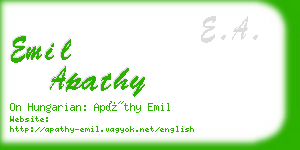 emil apathy business card